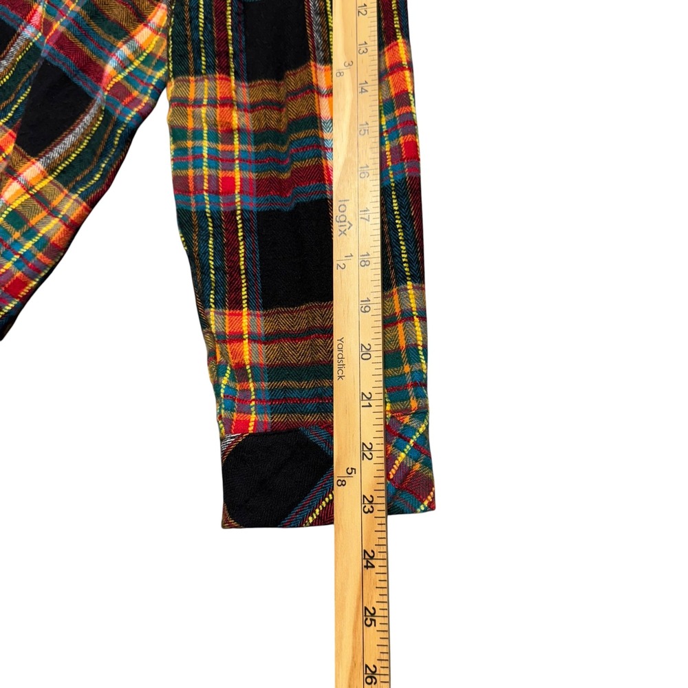 Natural Life Flannel Shirt Sz L Black Multicolor Button Up Long Sleeve Outdoors - Picture 7 of 12